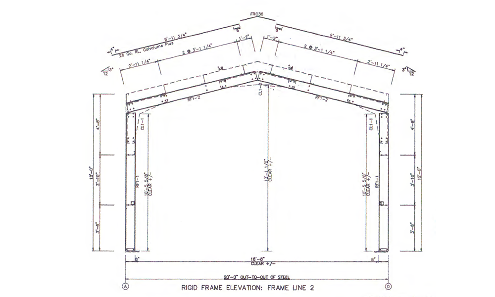20x24x12 Steel Building Plans