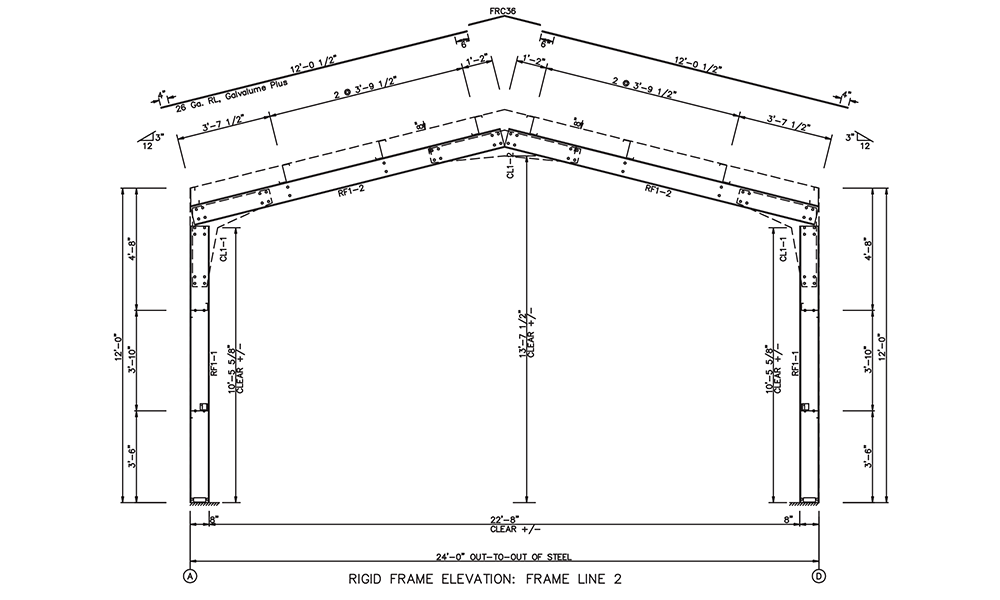 24x30x12 Steel Building Plans