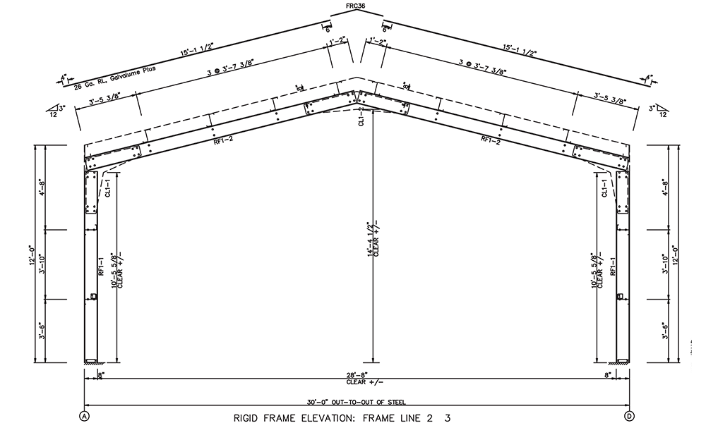 30x40x12 Steel Building Used