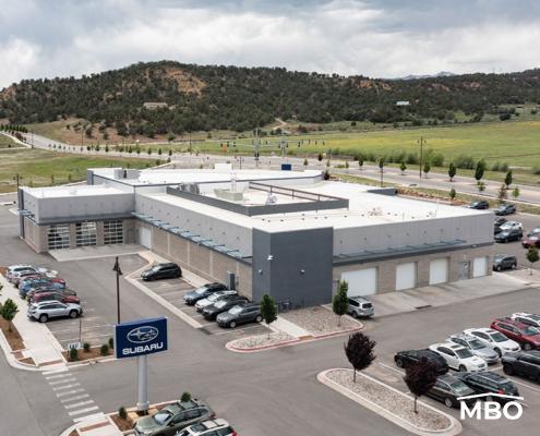 The Subaru Building in Durango CO with lots of exterior customizations