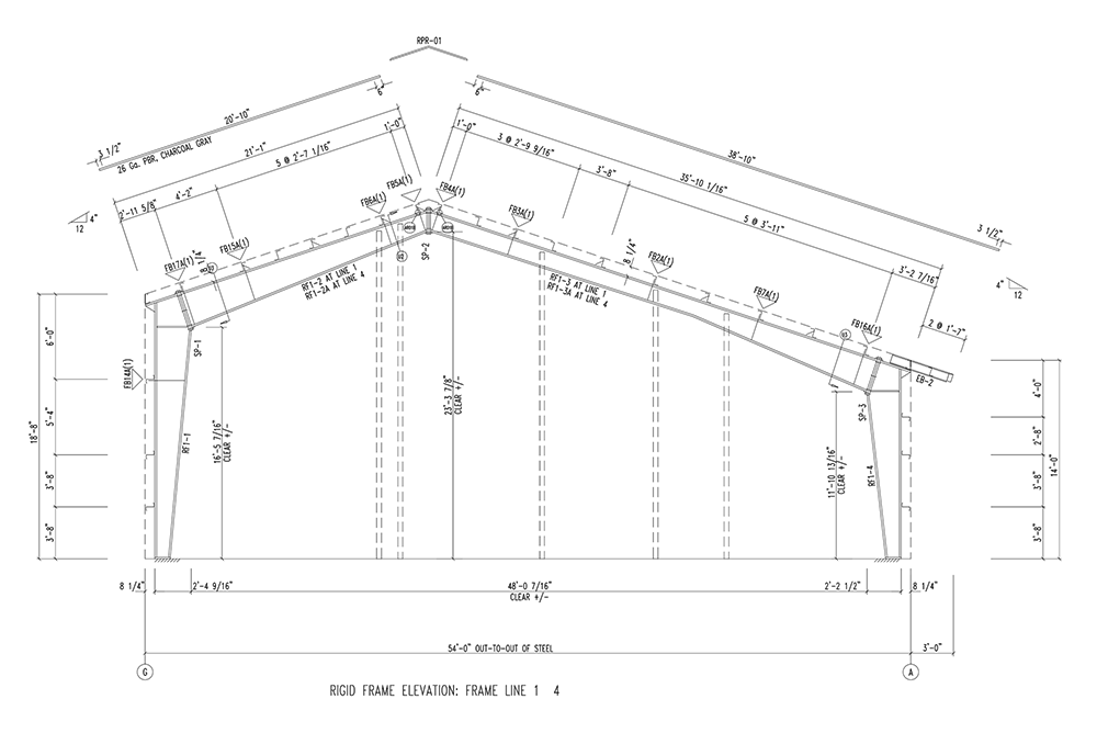 54x65x18 Metal Building