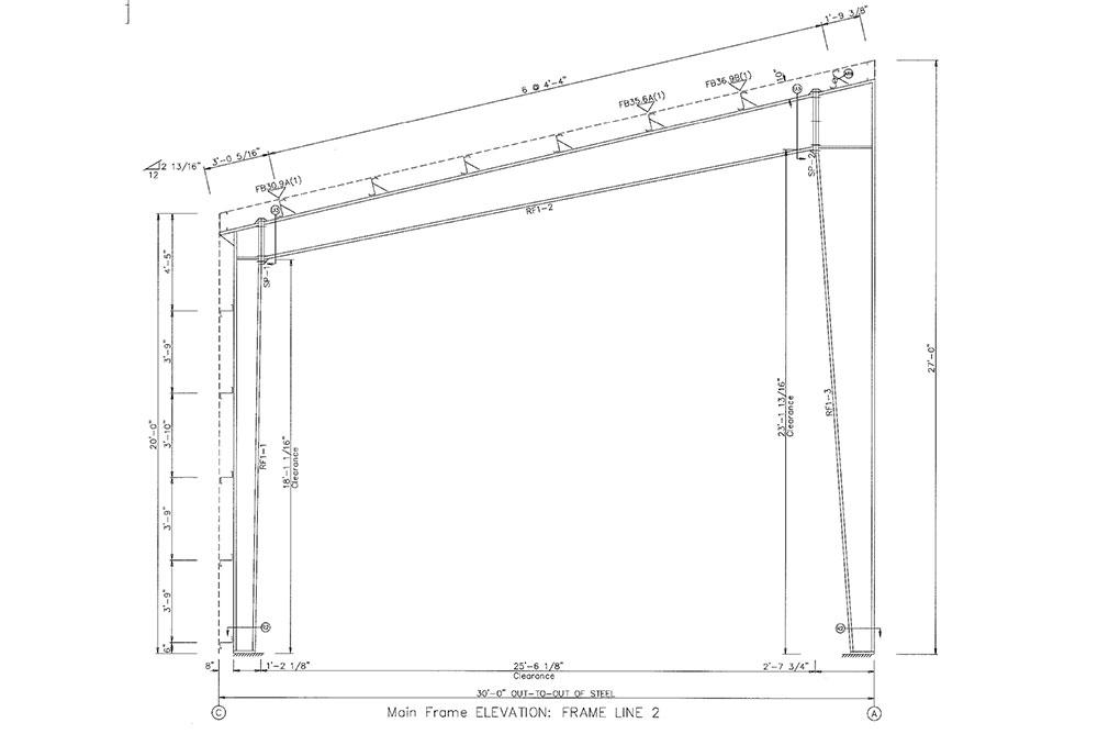 30x60x20-27 Metal Building Lean-to Metal Building Lean-to