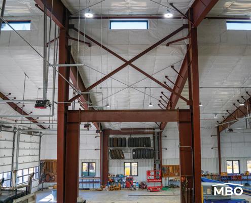 steel-building-interior portal brace rigid frame