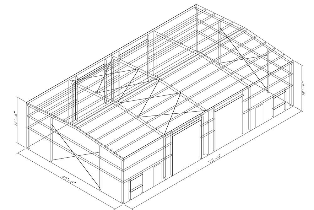 40x70x16 Metal Building Kit