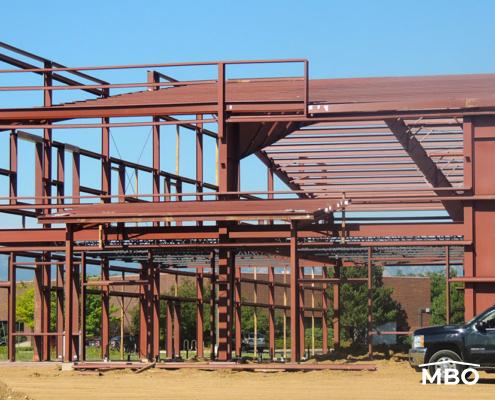 Red Metal Frame Construction