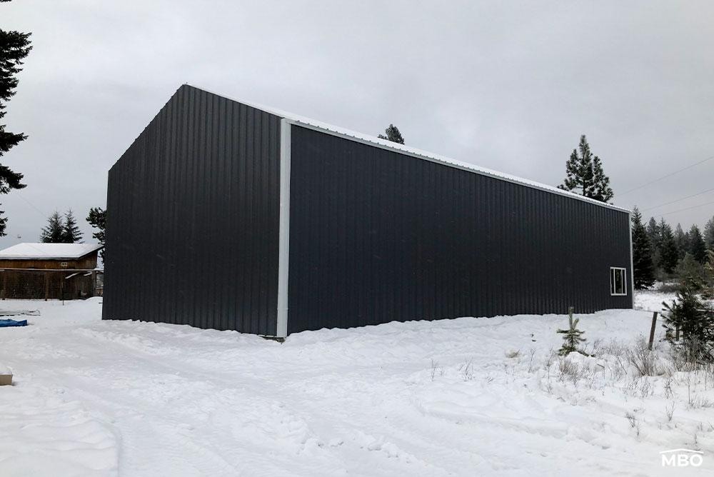 dark-gray-metal-building