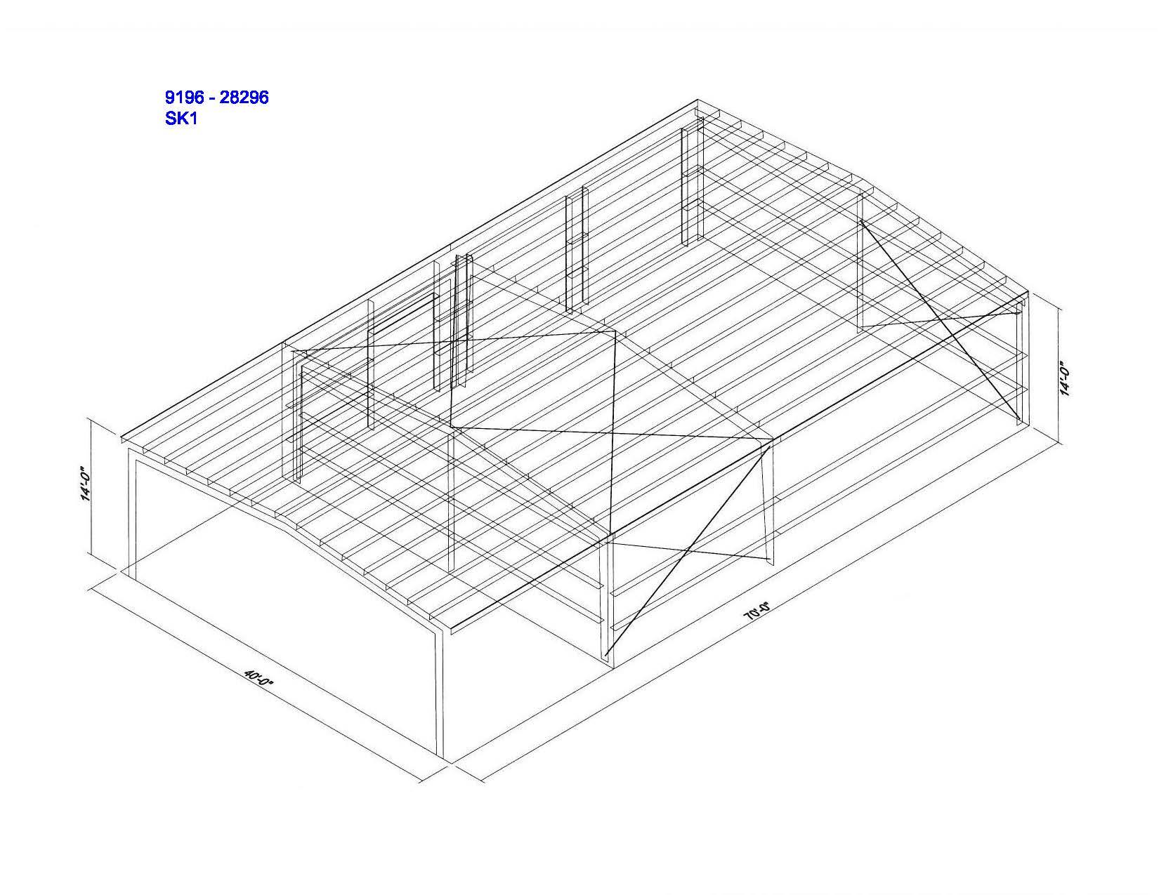 a new never constructed metal building that is 70x40 feet and ready for pick up