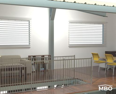 Lean-To-with-mezz-interior Overlook Second Story