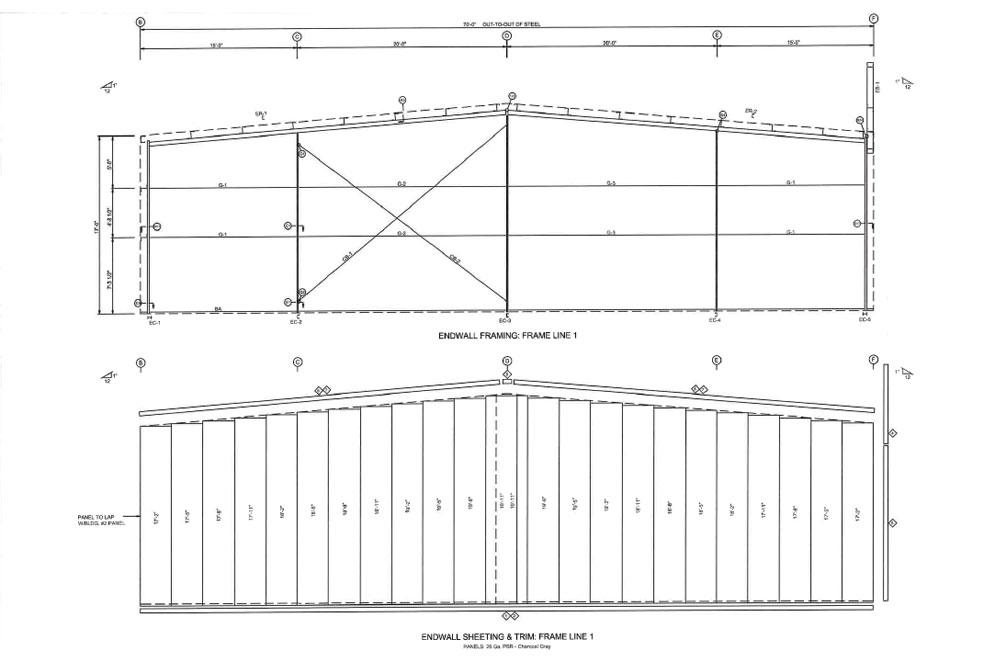 GA1806 Wire Frame Metal Building Plans