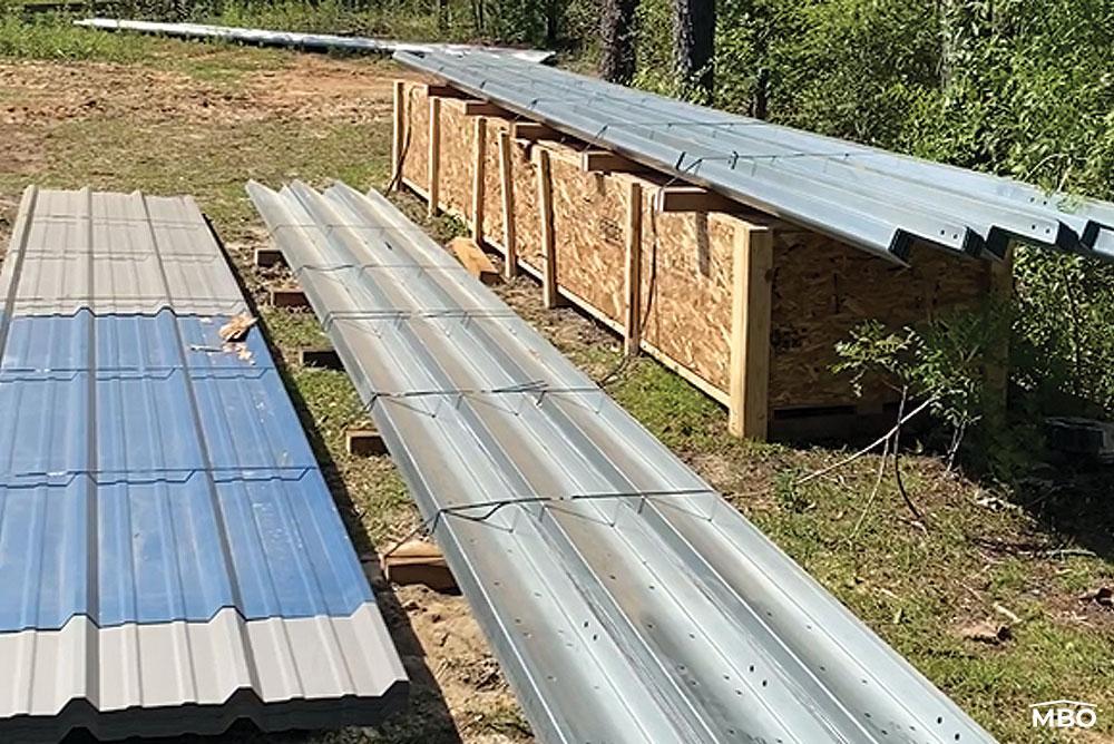 FL1810-2 Used Steel Building Sheeting on Crates