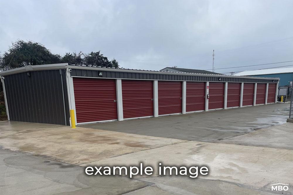 OR1811-0 Mini Storage Building with Red Doors