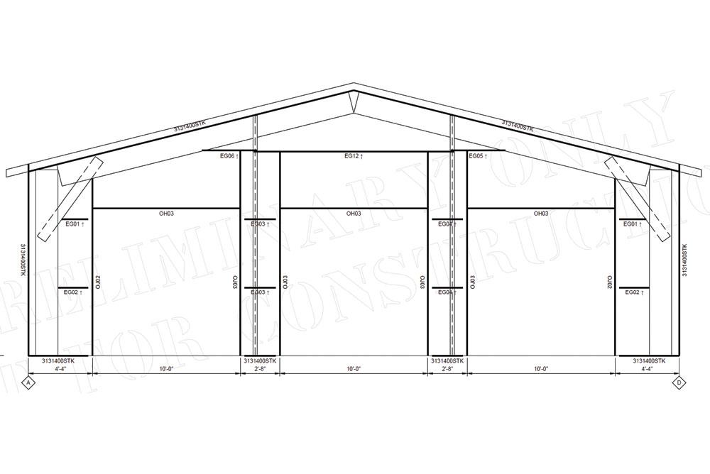 CO1829-1 Endwall Plans for a Metal Building