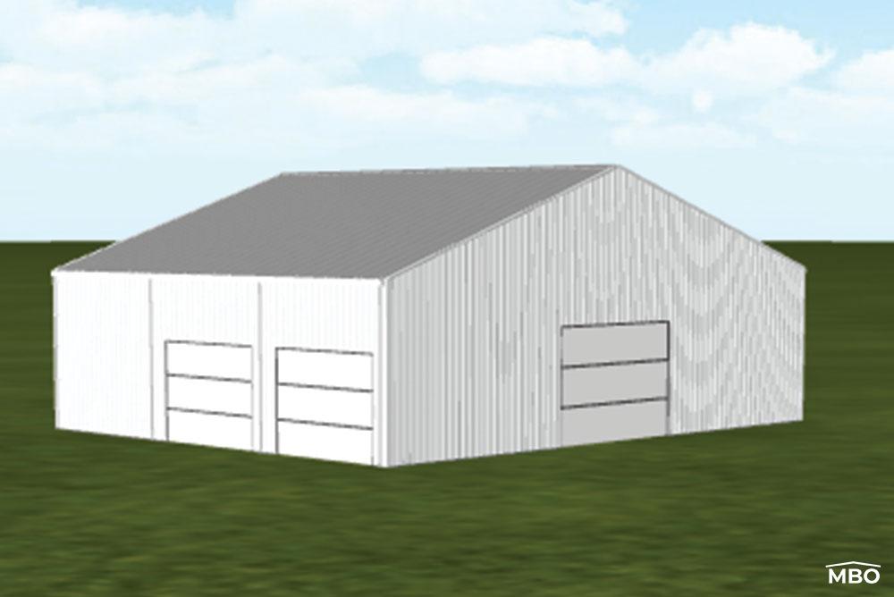 Rendering of a Metal Building with Doors